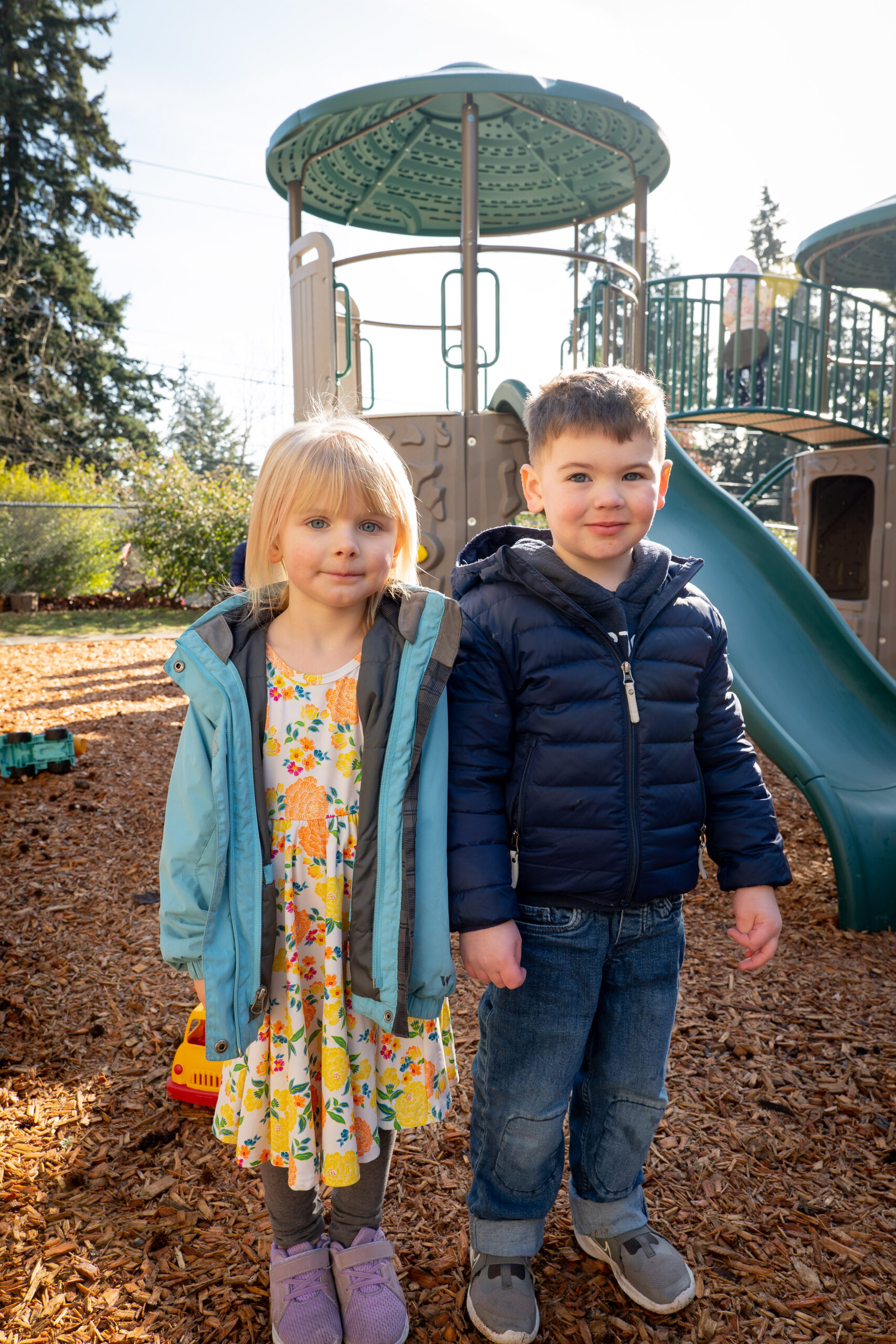 SCS Pre-Kindergarten students playing on Pre-K playground